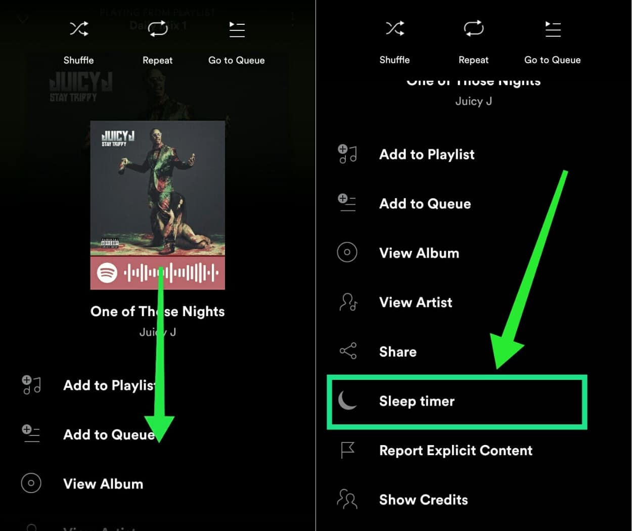 spotify sleep timer podcast