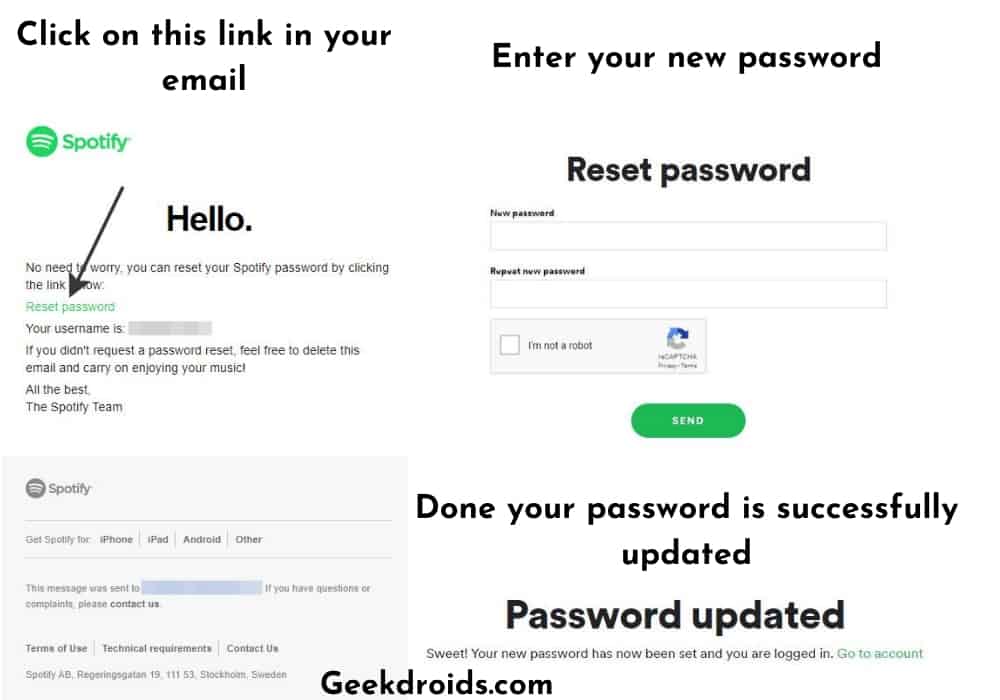 spotify password reset oage